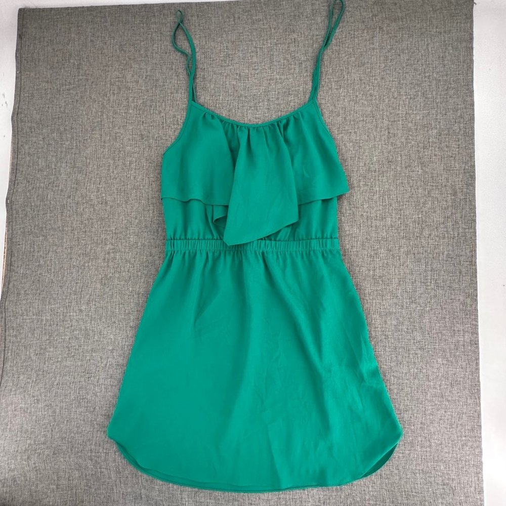 American Eagle Dress Green Lightweight Small Spaghetti Straps Ruffled Top Piece